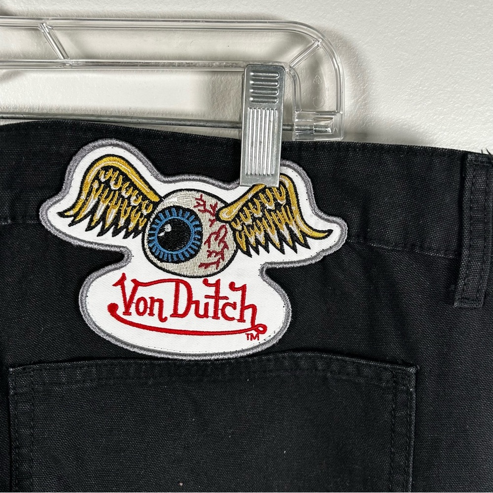Von Dutch Jeans Mens eyeball Double Knee Patch‎ Black Denim Size 38x30 carpenter - Picture 6 of 12